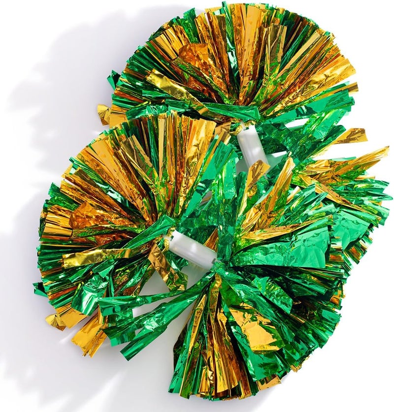 Anderson's Metallic Green & Gold Foil Baton School Spirit Shakers, Cheerleader Pom Poms, Football, Basketball, Homecoming Squad, Team, Party, Dance, Club, Performance, Fan Celebration Pack of 2 - Image 2